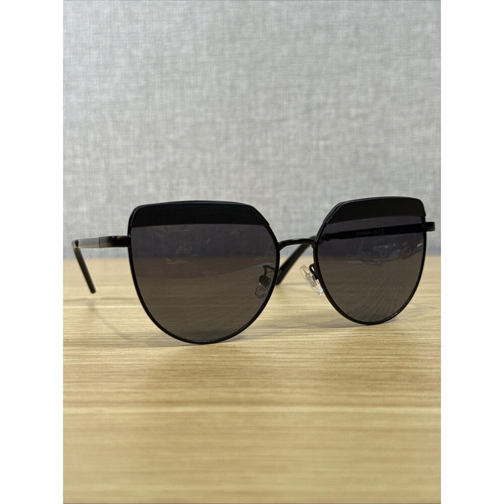 Steve Madden 37038FSM001 Black Flat Top Cat Eye Metal Frame Sunglasses Women
